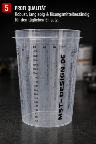 Lackmischbecher - Messbecher - Mischbecher 2,3 L - 2300 ml