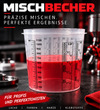 Lackmischbecher - Messbecher - Mischbecher 1,4 L - 1400 ml