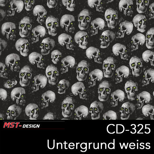 Wassertransferdruckfolie CD-325 - Totenköpfe Skulls - Film in 50 cm Breite