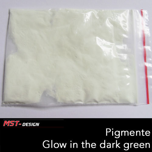 Pigmente Glow in the dark - Green/Grün - White that glows green - Leuchtpigmente 25 Gramm