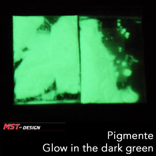 Pigmente Glow in the dark - Green/Grün - White that glows green - Leuchtpigmente 25 Gramm