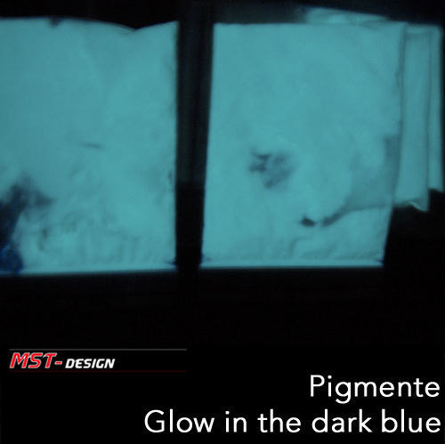 Pigmente Glow in the dark - Blue/Blau - White that glows blue - Leuchtpigmente 25 Gramm