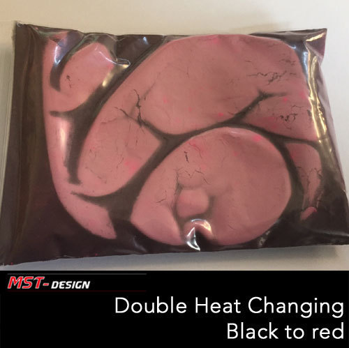 Pigmente Thermo - Double Heat changing - Schwarz zu rot Effektlack  25 Gramm
