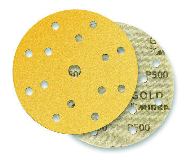 Schleifscheibe gold Mirka 150 mm Klett 15-Loch - Körnung 180