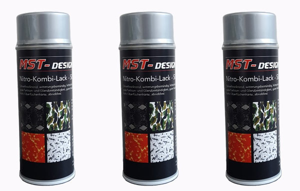 Spraydose Basislack - Nitro-Kombi-Lack silber 1K - 3x 400 ml - Felgensilber